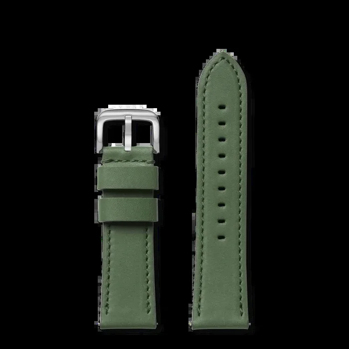 24mm Green Leather Watch Strap – Green