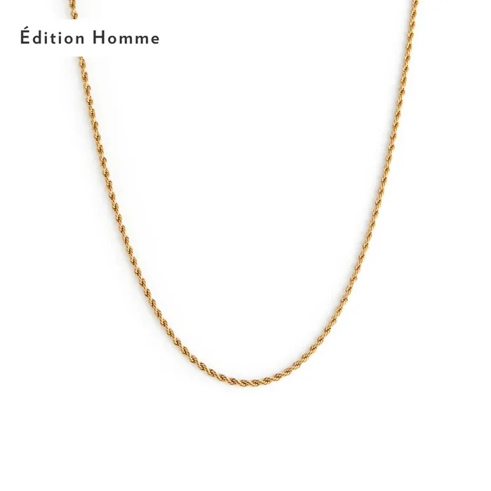 2mm Rope Necklace – Gold