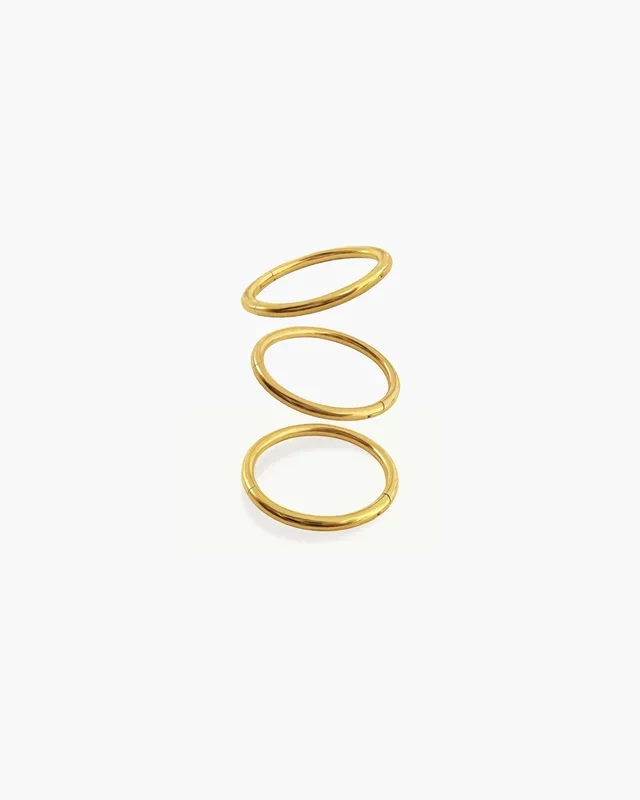 3-tlg. Helix-Creolen-Set in Gold