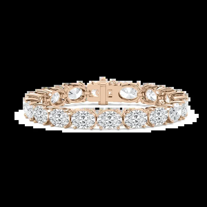 34 ctw Oval Lab Grown Diamond East West Heirloom Tennis Bracelet – 7 Inches – Signature Collection
