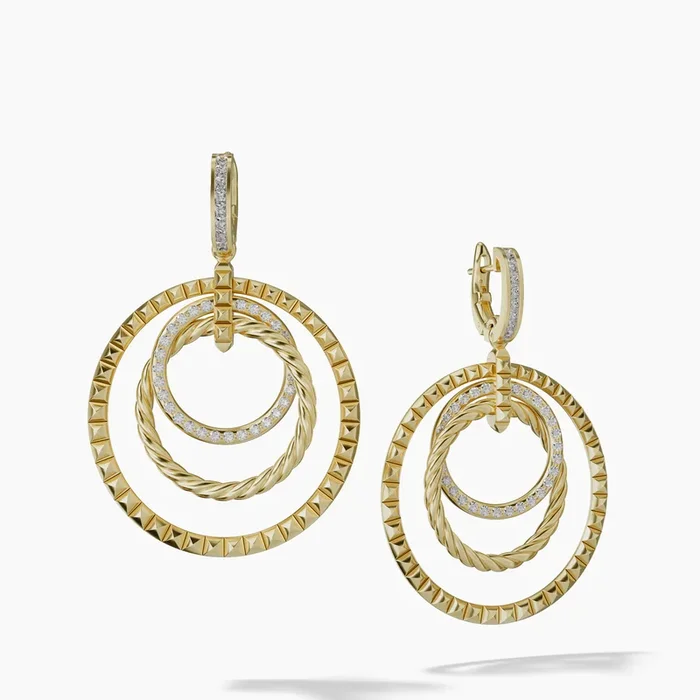 35MM CROSSOVER TRIO DROP EARRINGS DI 18K