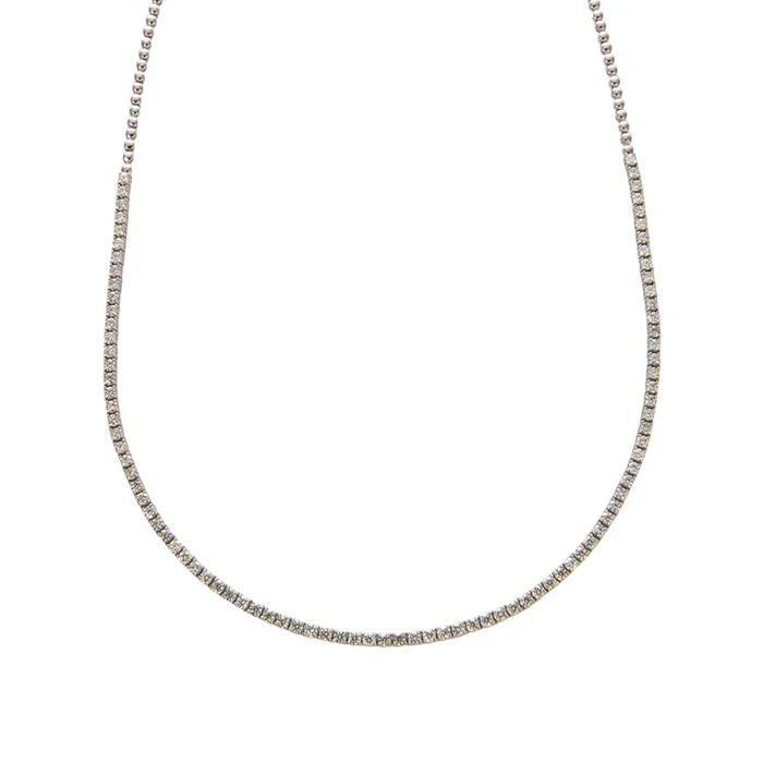 3ctw Diamond Halfway 14K White Gold Tennis Necklace