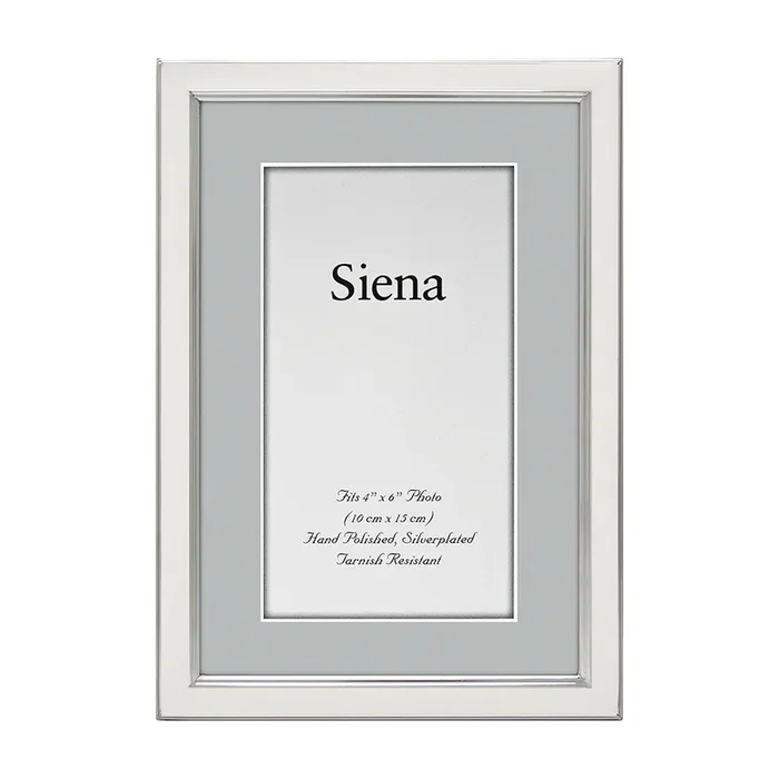 4×6 White Enamel Silver Plated Picture Frame