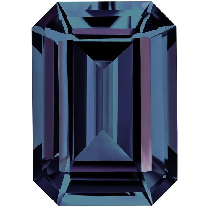 4.40 Carat Emerald Cut Lab-Created Alexandrite