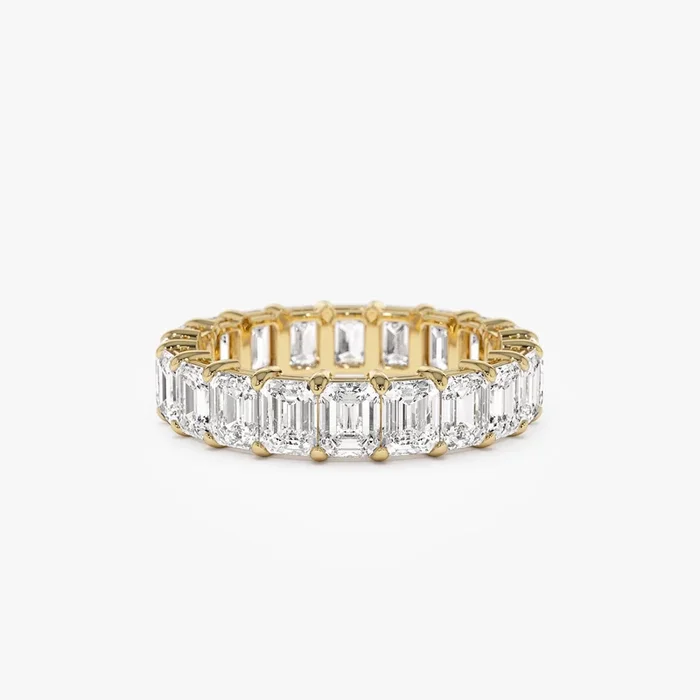 4.5 ctw 14k Prong Setting Full Eternity Emerald Lab Grown Diamond Ring – Norah