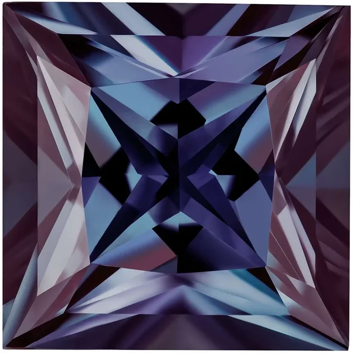 4.99 Carat Princess Cut Lab-Created Alexandrite