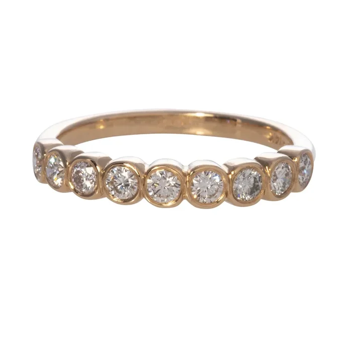 .45ctw Diamond Bezel Set Halfway 14K Yellow Gold Band