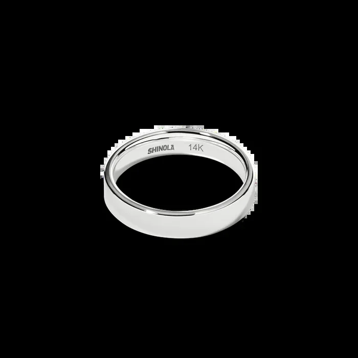 4mm Flat White Gold Band