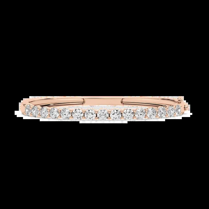 5 ¹⁄₄ ctw Round Lab Grown Diamond Shared Prong Bangle Bracelet – 7.5 Inches