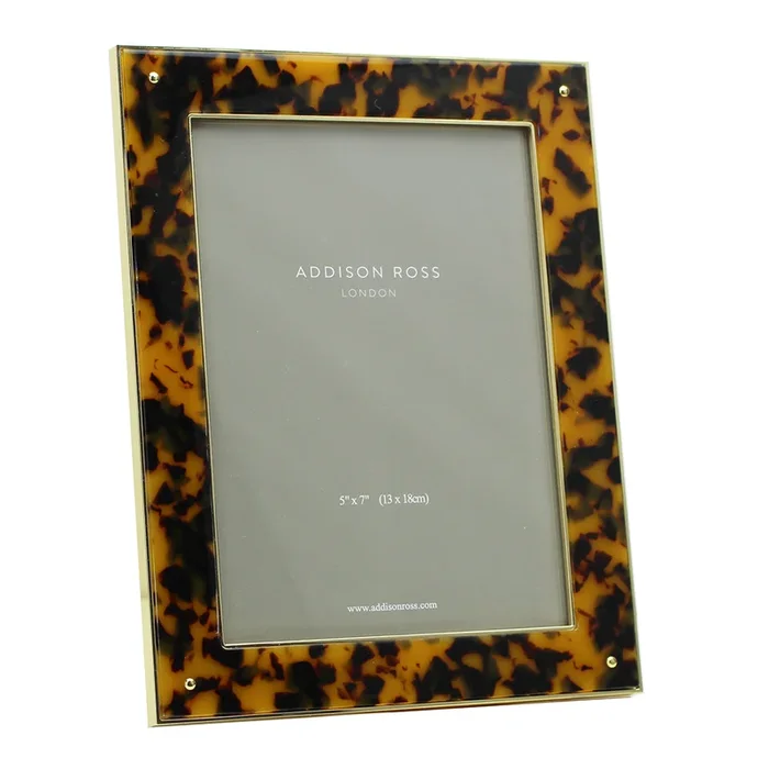 5×7 Faux Tortoise Shell Gold-Plated Picture Frame