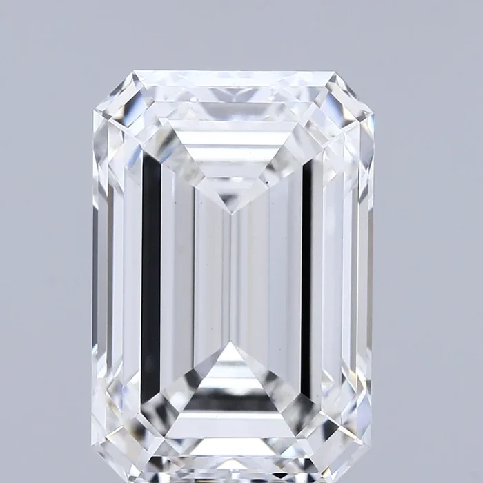 5.30 Carat Emerald Shaped, Ideal Cut, F Color, VS1 Clarity, IGI Certified Lab Grown Diamond