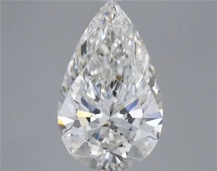5.59 Carat Pear Shaped, Ideal Cut, F Color, VVS2 Clarity, IGI Certified Lab Grown Diamond