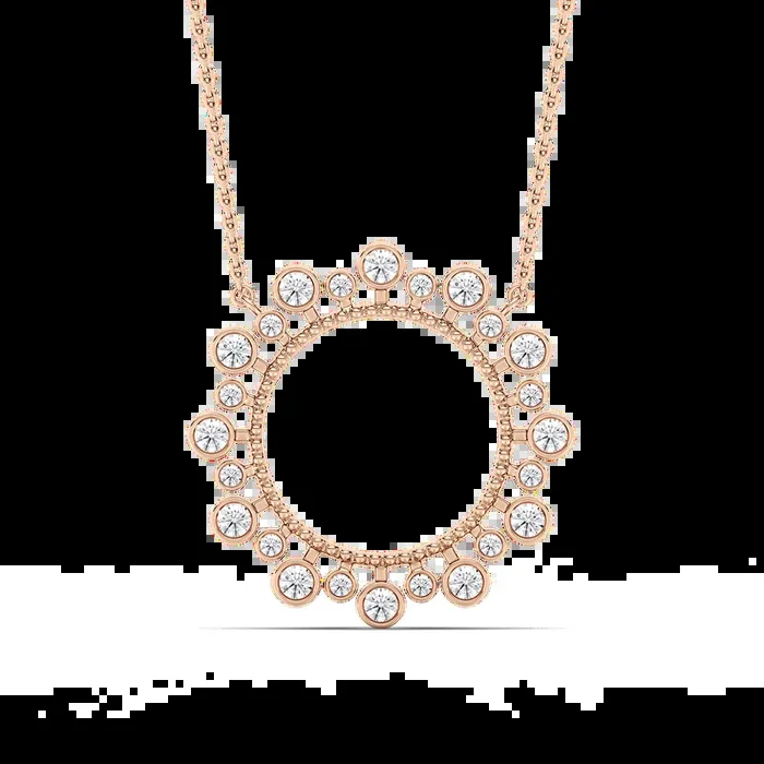 5/8 ctw Round Lab Grown Diamond Bezel Starburst Pendant – 18 Inches