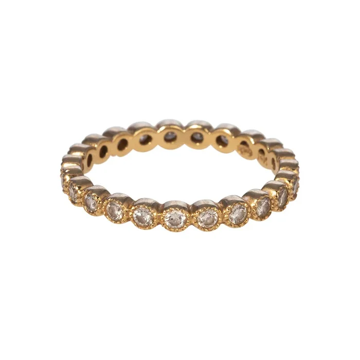 .50ctw Diamond Bezel Milgrain 14K Yellow Gold Eternity Band