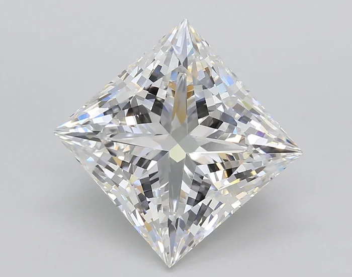 6.02 Carat Princess Shaped, Ideal Cut, E Color, VVS2 Clarity, IGI Certified Lab Grown Diamond