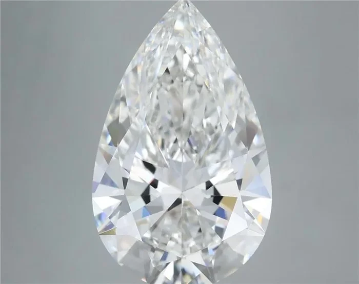 6.37 Carat Pear Shaped, Ideal Cut, F Color, VVS2 Clarity, IGI Certified Lab Grown Diamond