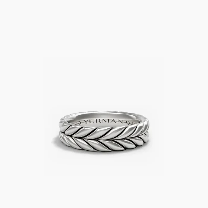 6MM CHEVRON BAND RING SIL
