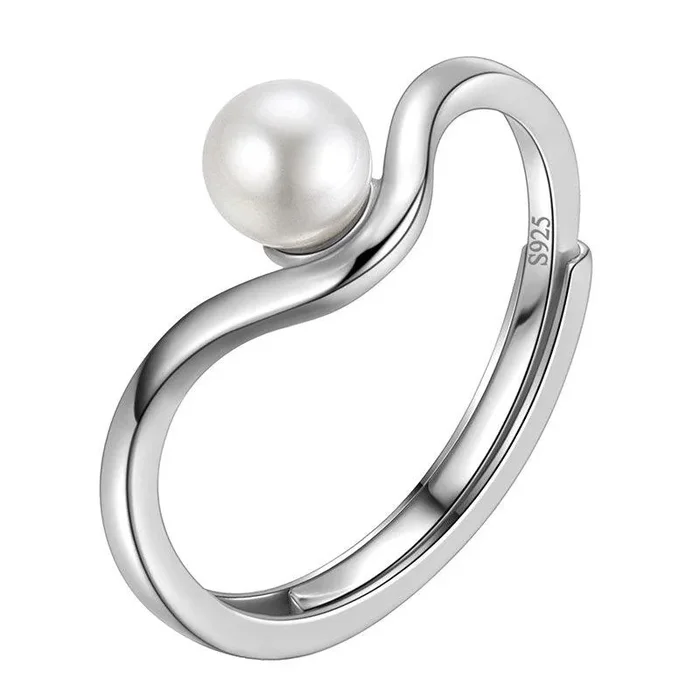 6MM Freshwater Pearl Ring Women Girls Jewelry 925 Sterling Silver