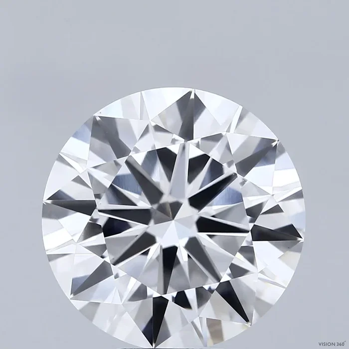 7.24 Carat Round Shaped, Excellent Cut, E Color, VVS2 Clarity, IGI Certified Lab Grown Diamond