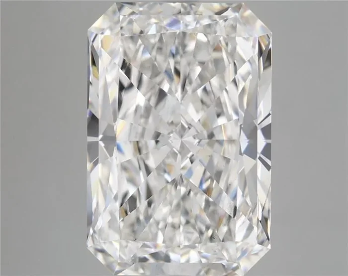 7.68 Carat Radiant Shaped, Excellent Cut, F Color, VS2 Clarity, IGI Certified Lab Grown Diamond