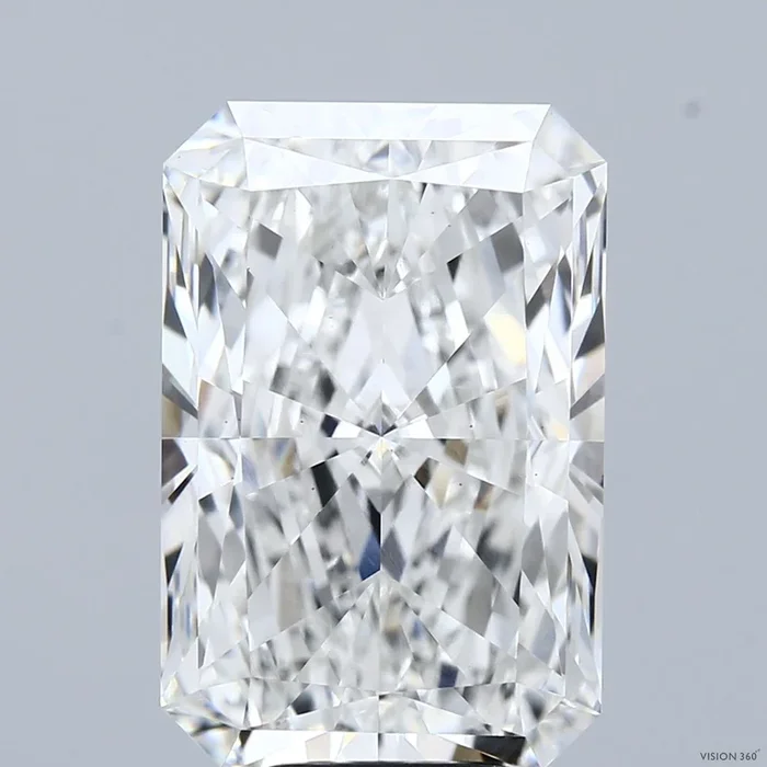 8.54 Carat Radiant Shaped, Ideal Cut, F Color, VS1 Clarity, IGI Certified Lab Grown Diamond