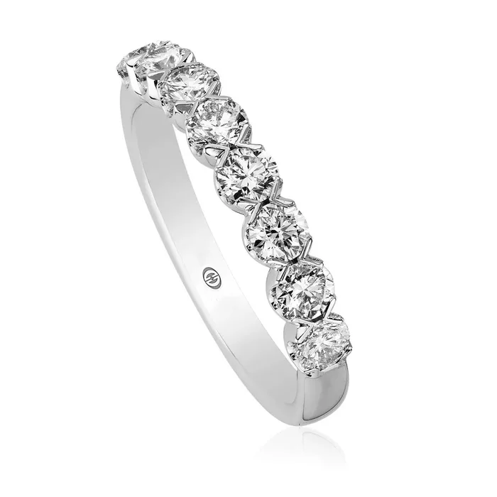 .80ctw Round Diamond 18K White Gold Halfway Band