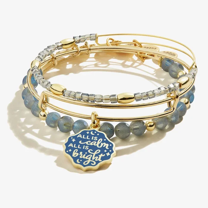 ‘All is Calm All is Bright’ Charm Bangle, Set of 3