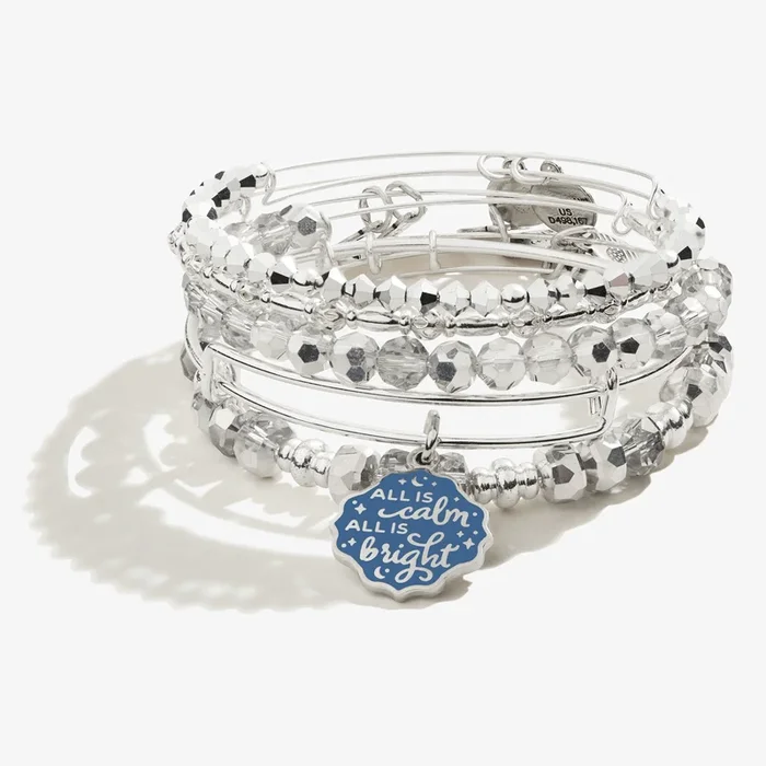 ‘All is Calm All is Bright’ Charm Bangle, Set of 5