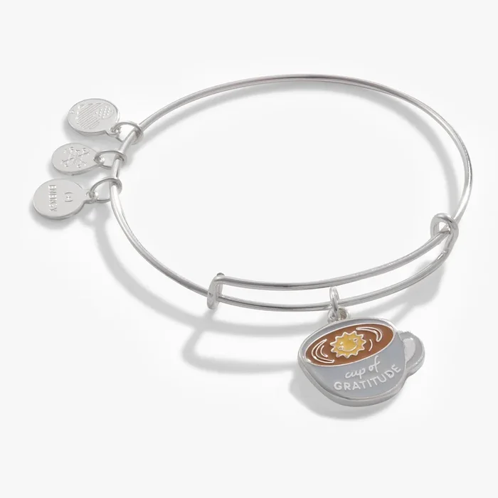 ‘Cup of Gratitude’ Charm Bangle Bracelet