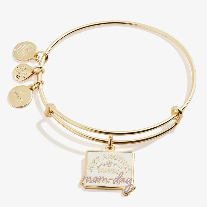 ‘Just Another Manic Mom-Day’ Charm Bangle Bracelet
