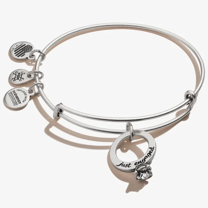 ‘Just Engaged’ Ring Charm Bangle