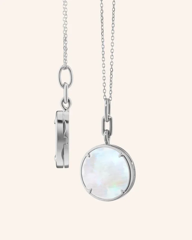 “Brooke” Slim Sterling Silver Locket Necklace