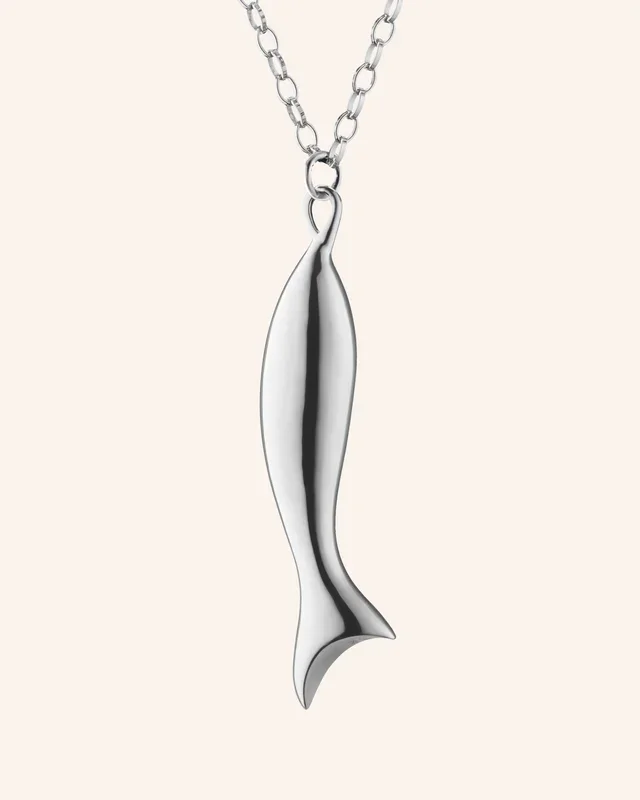 “Perseverance” Fish Sterling Silver Necklace