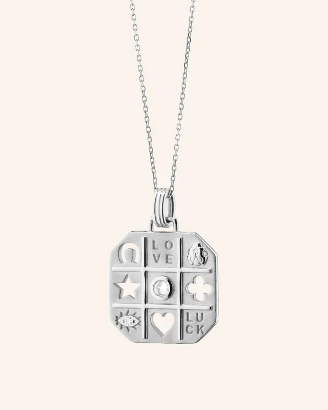 “Tokens of Luck” Necklace with Center Sapphire