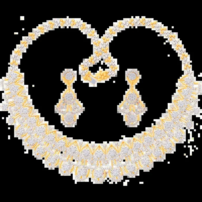 9.40Ct VVS/FG Diamond Necklace Set in 18K Gold