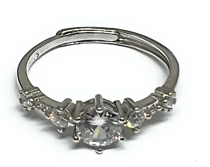 .925 Silver CZ Adjustable Ring (FCS 26)