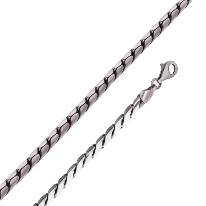 925 Sterling Gun Metal Plated Battuta Rope 180 3.7mm Chain or Bracelet – CH961