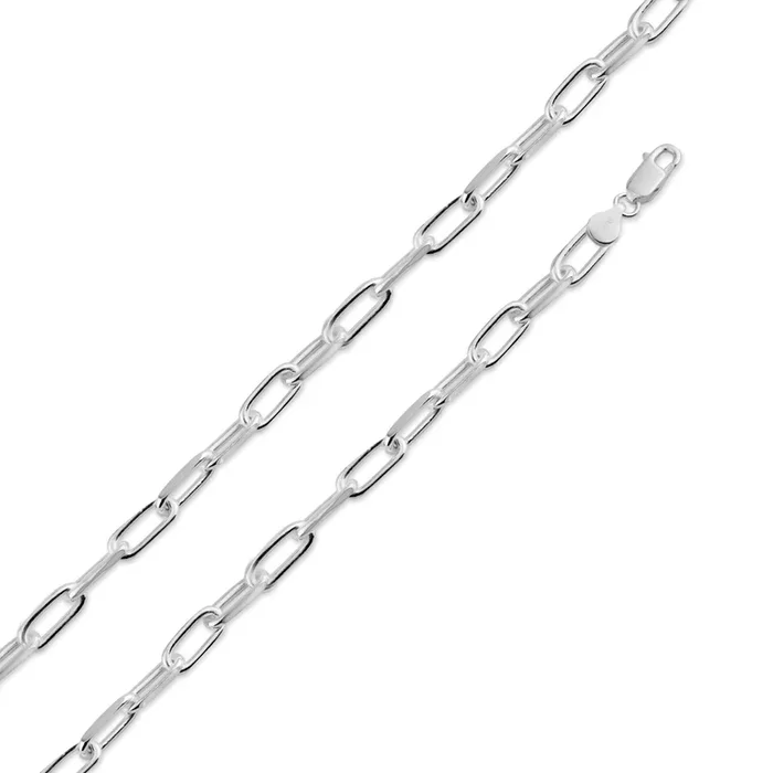 925 Sterling Silver Diamond Cut Paperclip Link 4.6mm Chain – CH21