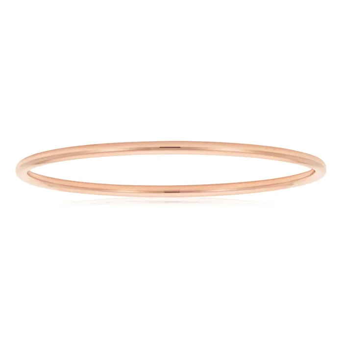 9ct 4mm x 65mm Rose Gold Silver Filled Plain Golf Bangle