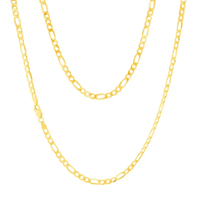 9ct Charming Yellow Solid Gold Figaro Chain