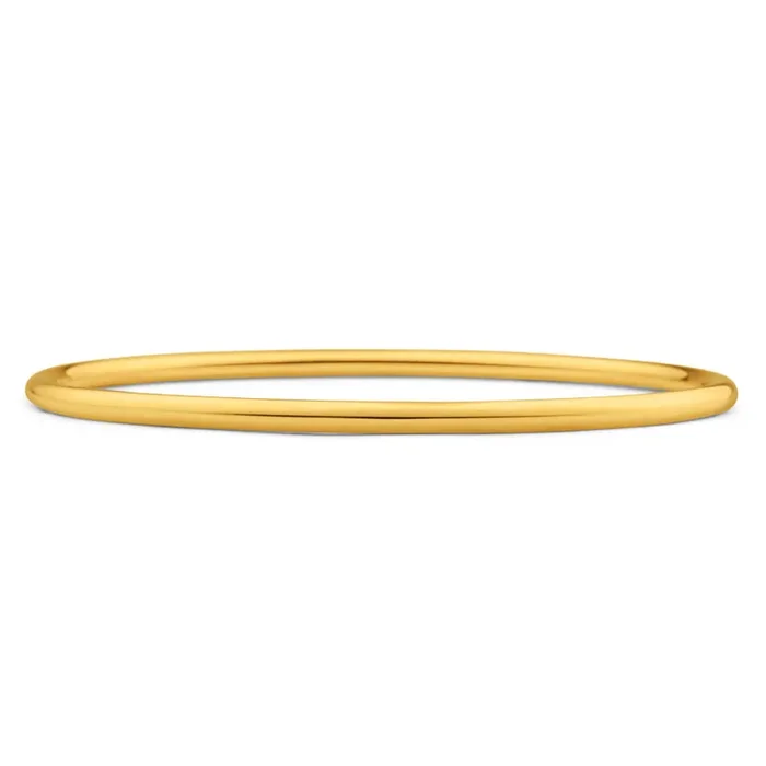 9ct Gold Silver Filled 65mm Bangle Yellow 3mm