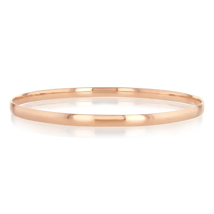 9ct Rose Gold 4mm Solid Bangle