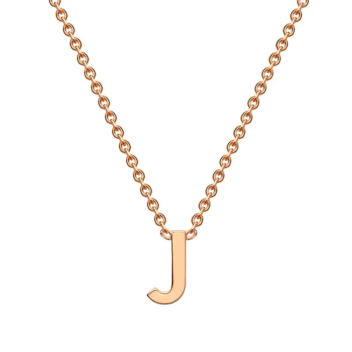 9ct Rose Gold Initial “J” Pendant On 43cm Chain