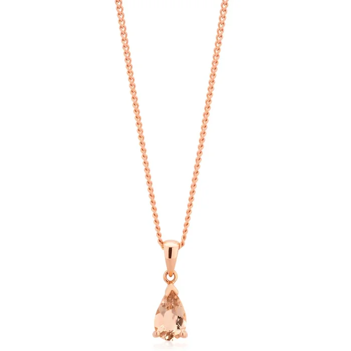 9ct Rose Gold Morganite Pendant