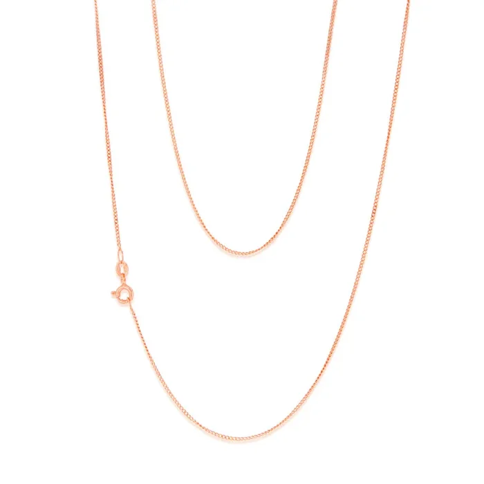 9ct Rose Solid Gold 31 Gauge Curb 51cm Chain