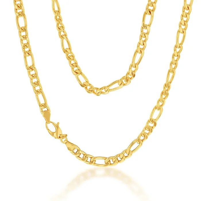 9ct Silverfilled Yellow Gold Figaro 45cm 150Gauge Chain