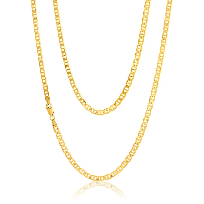 9ct Superb Yellow Solid Gold Anchor 70cm Chain