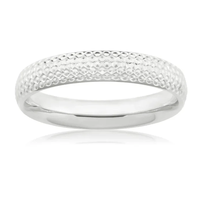 9ct White Gold Dicut Ring
