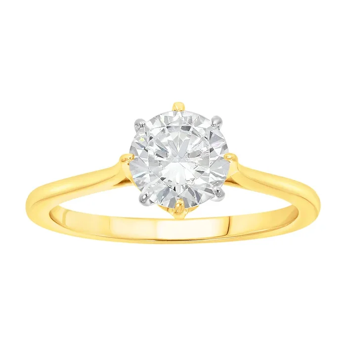 9ct Yellow Gold 1 Carat Diamond Solitaire Ring