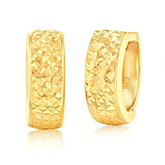 9ct Yellow Gold 10mm Huggie Earrings